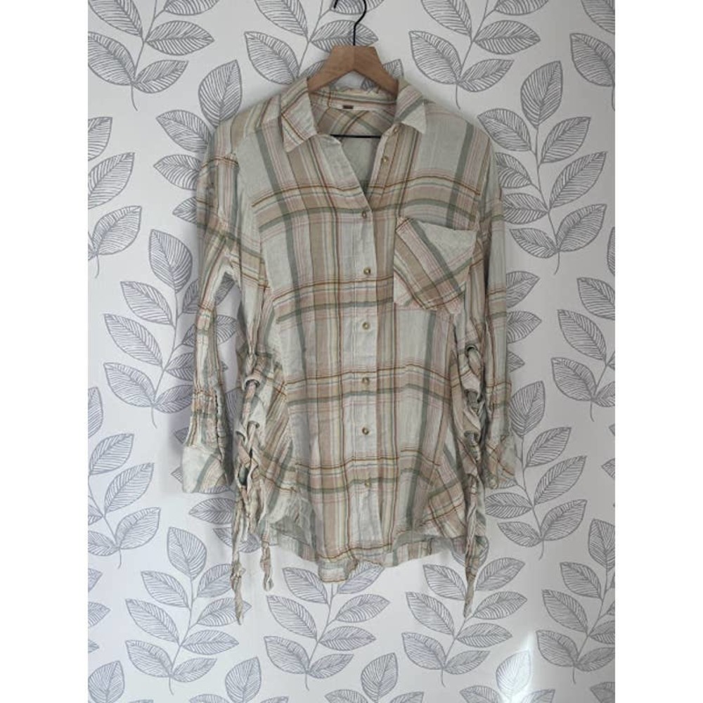 Free People Multicolor High-Tide Button Up, Size M